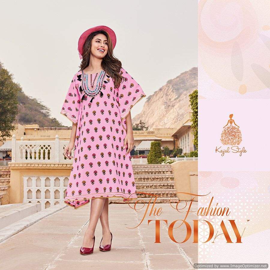 Cocktail 2 Stylish Fancy Ethnic Wear Cotton Kaftan Kurti Collection